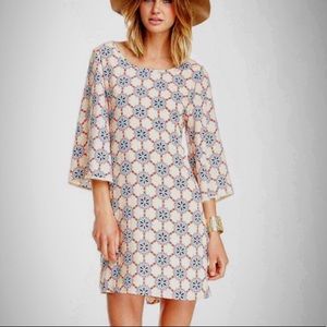 PEACH LOVE CALIFORNIA Scallop Dress BOHO Retro flowy 60’s hippie